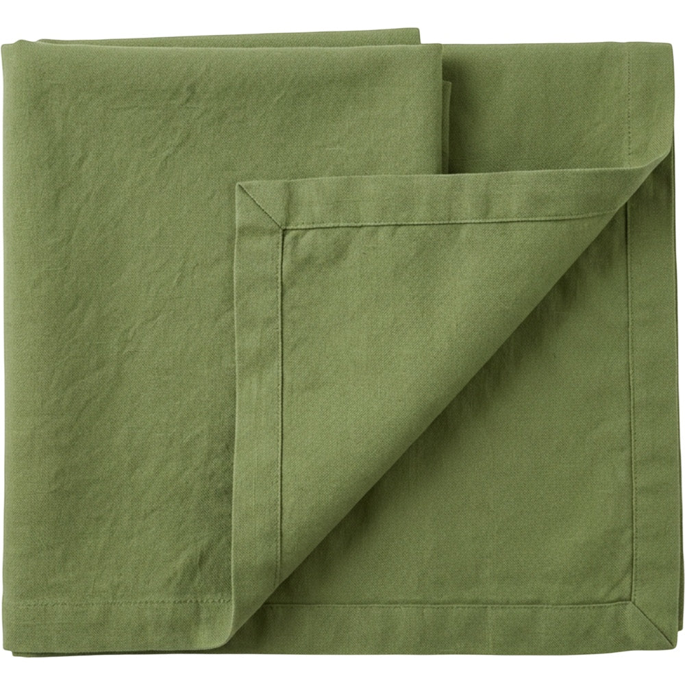 Housi Washed Cotton Rectangular Tablecloth 140 x 220 cm Moss - Product view
